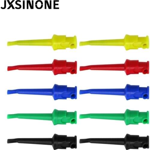 Cleqee P5002 10pcs Multimeter Good quality Test Hook Clip Lead Wire Kit Grabbers Test Probe SMT/SMD IC D20 Cable Welding