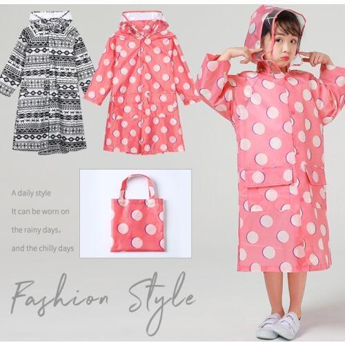 Fashion childrens raincoat cute raincoat backpack walking student kindergarten schoolbag easy men and women cap eaves