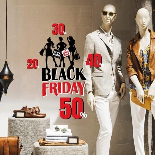 Window sticker Black Friday-reusable 35x65 cm-decorations for window shopping stores, window sticker without glue, repositionable