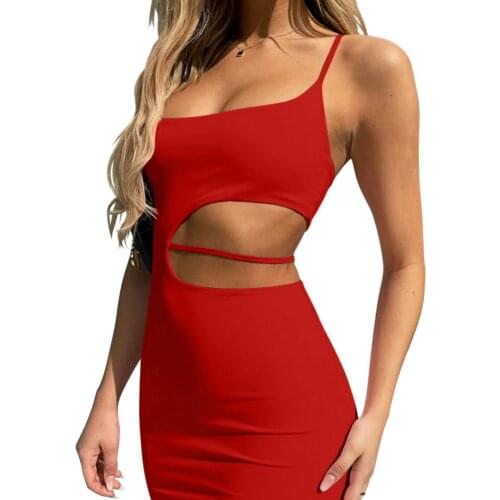 2021 Summer New Sexy Dress, European and American Sling Irregular Hip Mini Skirt
