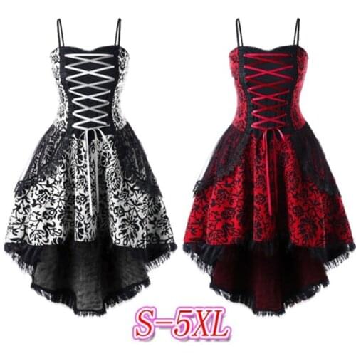 New Summer Retro Dress Women Fashion Sexy Sling Lace Hook Flower Up Swing Dresses Female Medium Long Plus Size Dresses