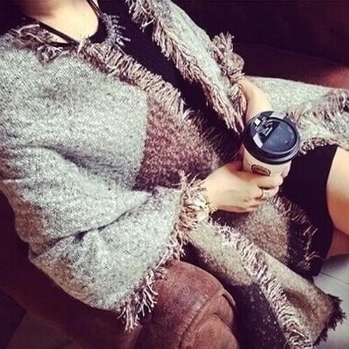 New Women Long Cashmere Winter Wool Blend Soft Warm Scarf Wrap Shawl Plaid Scarf