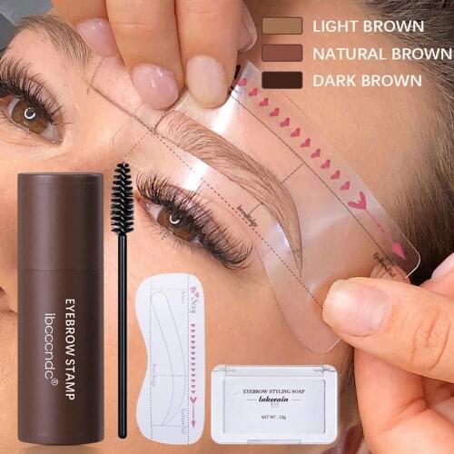 One Step Brow Eyebrow Stamp Shaping Kit Brow Styling Cream Sweatproof Waterproof Long Lasting Wild Eyebrow Maquillage Cosmetics