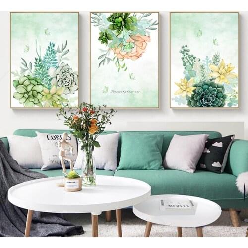 Modern Nordic Green Plant Watercolor Posters Succulents Flower Wall Art Poster Prints Canvas Prints Painting Home Decoration