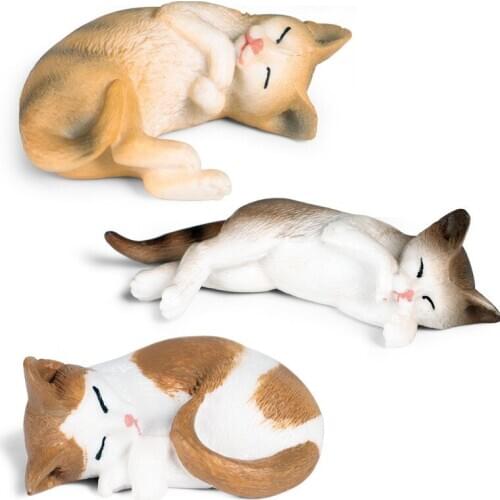 Sleeping Cat Animal Model Action Figure Pet Animal Action Figures Collection PVC Children Cognitive Toy