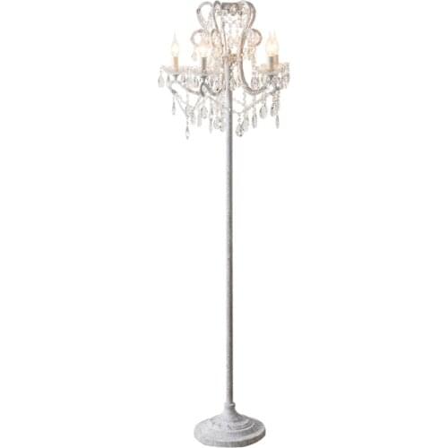 American country candle crystal floor lamps bedroom bedroom table standing floor lights retro white study French iron lighting