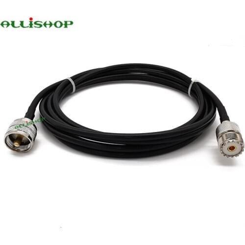 UHF PL-259 Male to UHF SO-239 Female LMR195 Antenna Extension Cable for Vehicle CB Radio Ham Radio Two Way Radio FM Transmitter