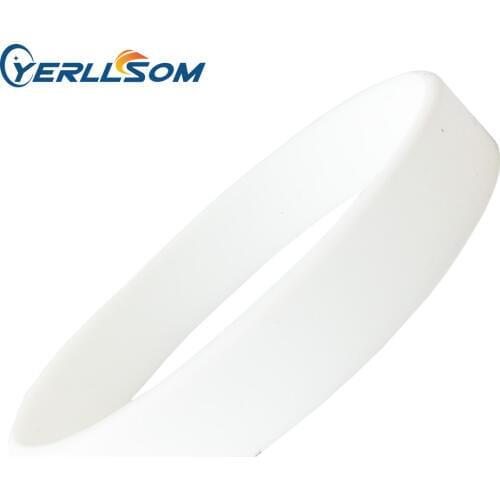YERLLSOM Free shipping 100pcs/Lot white silicone wristbands with print text for events Y061116