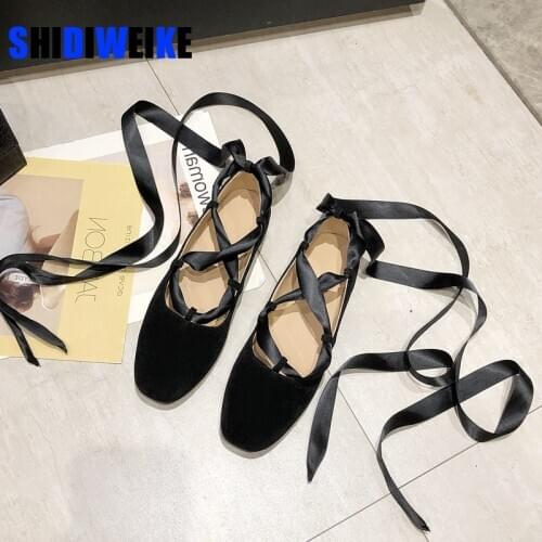 2021 Women Flats Ballet Shoes Breathable Faux Suede Square Toe Moccasin Mixed Color Flat Ballerina Shallow Butterfly knot Shoe