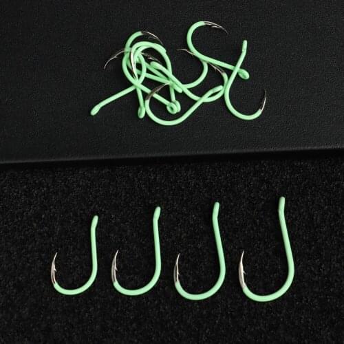 10Pcs Luminous Sea Fishing Hooks Overturned Jig Head Lead Hook Worm Fishhook Lure Bait Carp Fishing Tackle