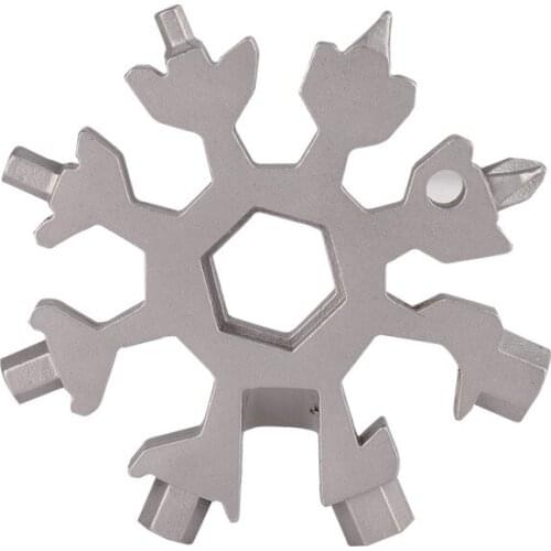 18 in 1 snowflake multi pocket tool keyring key ring spanner hex wrench multifunction multipurpose camp survive outdoor hike