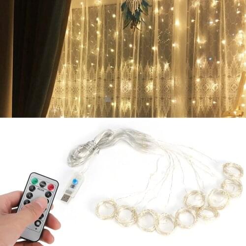 200LED Chip Window Curtain Light String with Remote Control 3x2m for Home Christmas Decoration