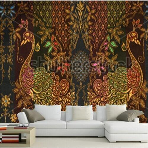 The custom 3D murals,Beautiful Golden Peacock murals papel de parede,living room sofa TV wall bedroom wall paper