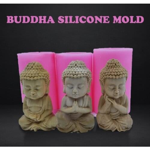 3D Mini Buddha Statue Soap Candle Silicone Mold Candle Wax Molds Resin Epoxy Gypsum Crafts