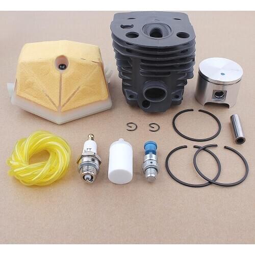 46mm Cylinder Piston Air Filter Kit For Husqvarna 51 55 Rancher Chainsaw 503 60 91-71 w Fuel Hose Decompression valve