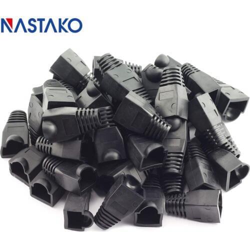 6.0mm Cat5 Cat5e Cat6 RJ45 Connector Caps Boots RJ45 Ethernet Cable Connectors Network Modular Plug Cap Cover Black