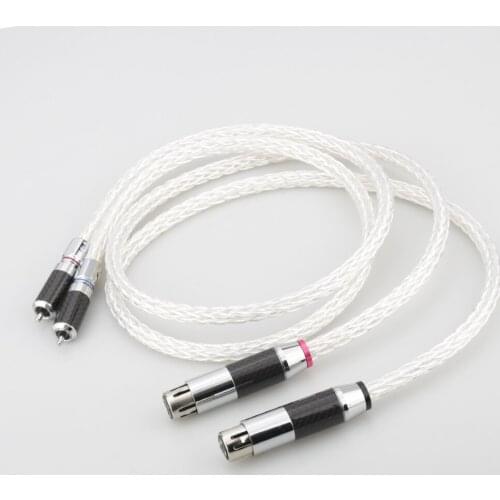 High Quality 8AG Signature OCC Silver Plated RCA Male To XLR Female Plug Audio Cable XLR (female) To RCA (male) Audio Cable