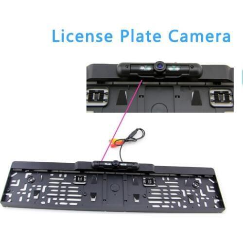 Auto Parktronic EU Car License Plate Frame Rear View Camera HD Night Vision Reverse Camera With 4 led Light plate holder