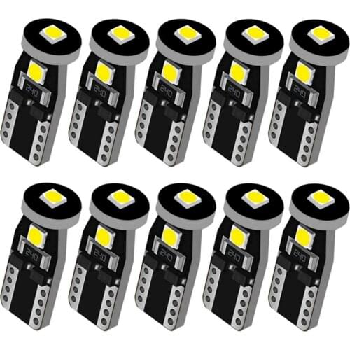 10pcs T10 LED Car Light 3 SMD 3030 Marker Lamp W5W 192 501 3SMD Tail Side Bulb Wedge Auto Parking Dome Light Canbus Error Free