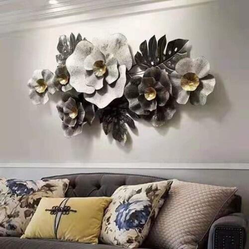 Espelho grande espejo Big Wall Home Decoration Living Room Wall Ornament Bedroom Wall Decal Metal Flowers Wall Decorations Mord