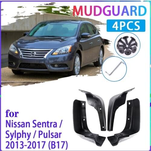 Car Mud Flaps for Nissan Sentra Sylphy Pulsar 2013~2019 B17 Mudguard Splash Guards Fender Mudflaps Auto Accessories
