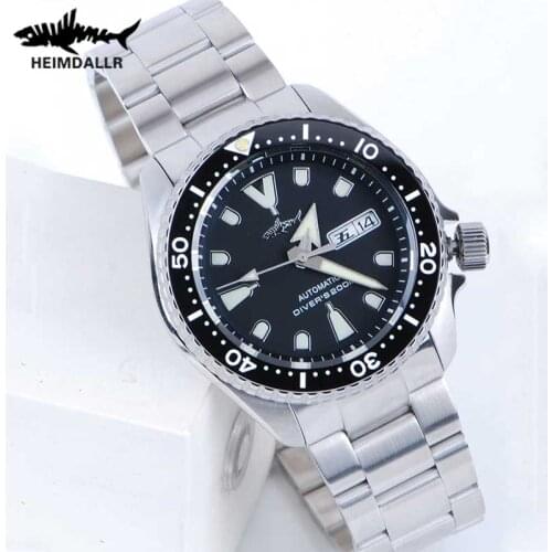 HEIMDALLR SKX007 Mens Dive Watch Black Dial Sapphire Crystal Luminous 20ATM Water Resistance Japan NH36A Automatic Wristwatch