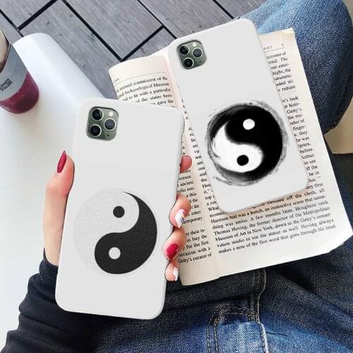 Eight Diagrams Taiji Yin Yang Phone Case Candy Color for iPhone 6 6S 7 8 11 12 XS X SE 2020 XR mini pro Plus MAX mobile bags