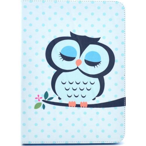 Cartoon Owl Flower Case For Samsung Galaxy Tab 4 10.1" T530 T531 T535 Cases PU Leather Tablet Cover Case Skin Shell Fundas Coque