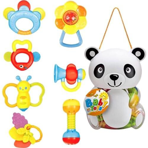Baby Teething Rattles Toys Infant Rattling Teether Sensory Toy Baby Hand Bell Early Educational Rattle Teether Baby Toys