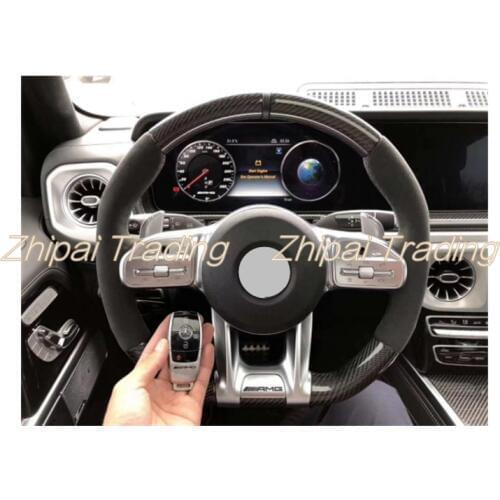 For Mercedes-Benz change to AMG carbon fiber steering wheel E-class G C S GLC GLE CLS A-class 2019 assembly Replacement