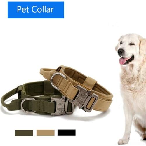 Duarable Military Tactical Dog Collar German Shepard Medium Large Dog Collars For Walking Training Dog Collar Control Handle