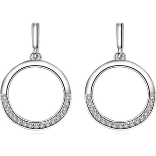 Uini-Tail hot new 925 sterling silver round circle earrings Korean fashion earrings women temperament trend high quality