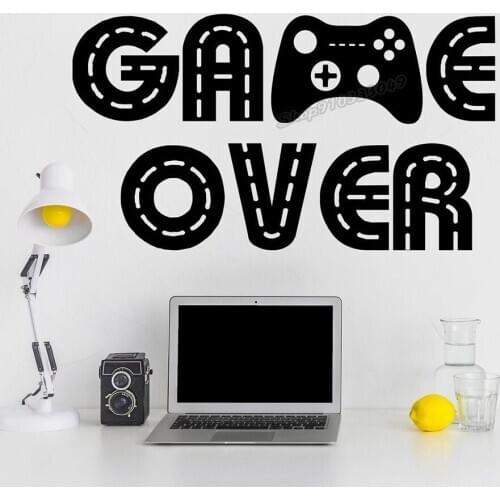 Game wall decal playroom decor Vinyl game over video game Wall Sticker teen boy room decor joystick decal gamer Wall Decor B029
