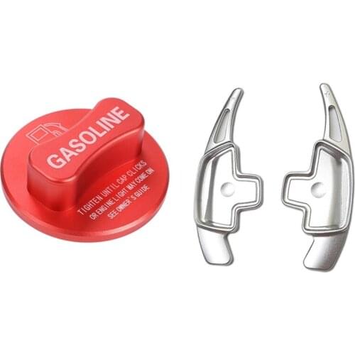 1 Pcs Car Aluminum Alloy Fuel Tank Cap & 2 Pcs Paddle Shifter Extension