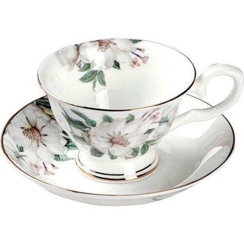 Bone China Coffee Cup Sets Colorful Flower Ceramic Tea Cups And Saucers British Office Teacup Porcelain Nice Gift