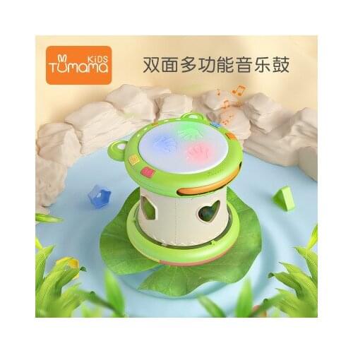 Rabbit Mother Baby Hand Pat Round Drum Baby Educational Toy Multifunctional Three-in-one Dynamic Sound Noise Maker Children gift