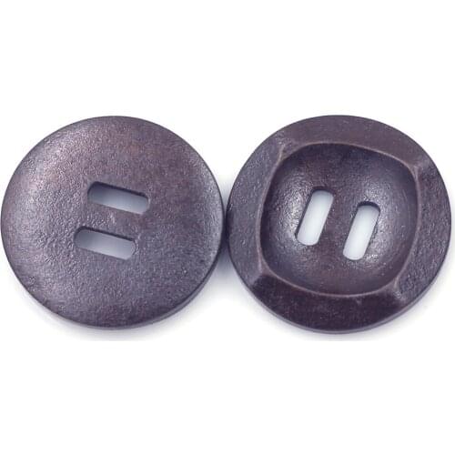 10PCS 30mm Round Dark Coffee Wooden Sewing Buttons 2 Holes For Coat Jacket Sweater Apparel Scrapbook Crafts Knitting Making