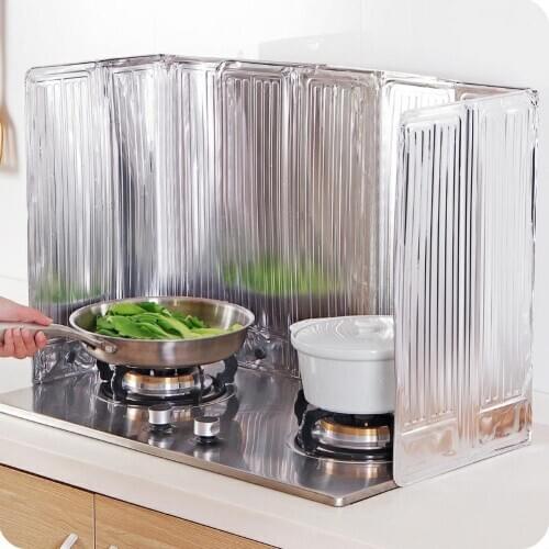 JM8146 Magnetic Aluminum Foil Oil Splash Baffle Kitchen Gas Stove Oil Baffle Plate Heat Resistant Protective Board Kitchen Tool