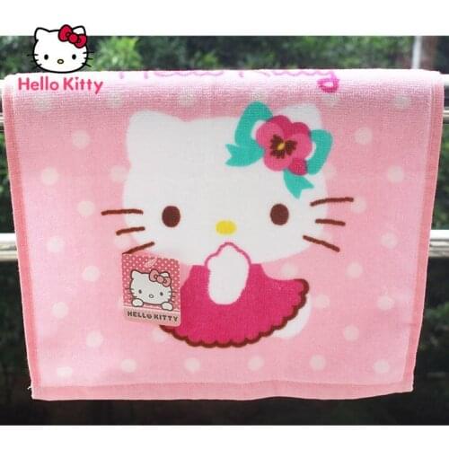 Hello Kitty Matte Towel Student Cartoon Cute Cotton Absorbent Childrens Cotton Soft Face Towel Hand Towel