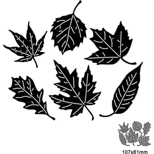 Metal Cutting Dies 6pc Leaves Set Spring Fall DIY Scrapbooking Paper Craft Handmade Album Card Punch Art Die Cut