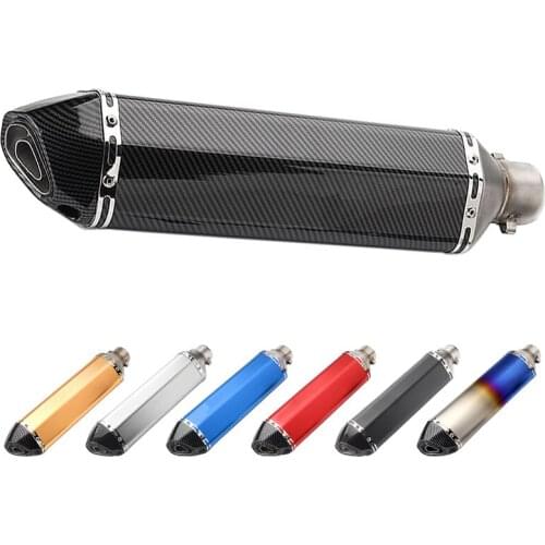 Inlet 51mm Motorcycle Exhaust Pipe Muffler Motorbike Slip On Escape Moto Universal for GSR400 GSXR1000 PCX MSX ZX6R ZX10R etc