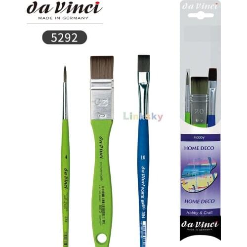 Da Vinci Student Series 5292 Home Decorating Paint Brush Set, Synthetic,3 Brushes,Designed for decorative, hobby ,craft painting