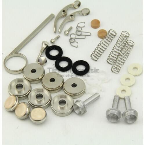 New trumpet Repair parts Top valve cap /Finger Button/Stem/Bottom Valve cap