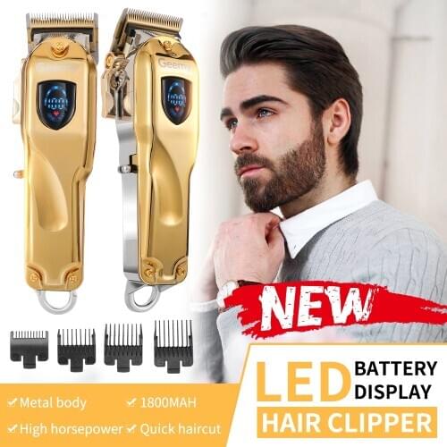 Barber Hair Clipper Trimmer LED Display Professional Hair Trimmer Cordless Hair Clipper Hair Cutting Machine Baldheaded Trimmer