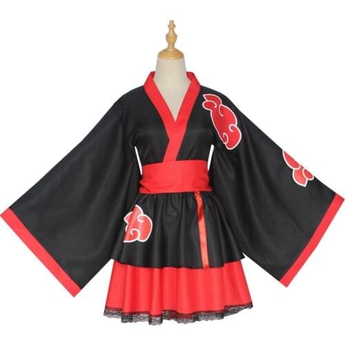 Akatsuki Shippuden Uzumaki Naru to Hinata Kakashi Sasuke Female Lolita Kimono Dress Anime Cosplay Costume For Women Clothes