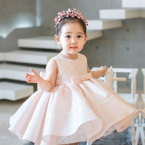 Newborn Baby Girl Dresses Back Bow Lace Baby Christening Gowns 1 year Birthday Dress Baptism Chirstening Gowns vestido infantil