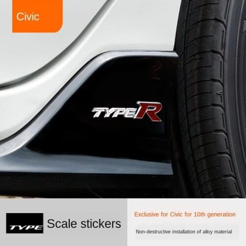 Applicable to Civic 10 Generation Modified Car Badge Car Body Stickers Central Control Decorative Stickers Typer 10 Generation C