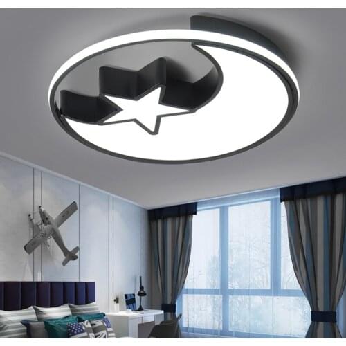 Simple modern Led ceiling light Stars Moon bedroom lamp warm romantic dimmable boys and girls children room chandelier lights