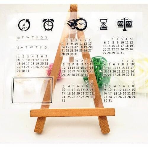 11x16cm Calendar Clear Stamps Transparent Seal Silicone Seal TPR Christmas Wedding Roller Stamps DIY Scrapbook Album Card