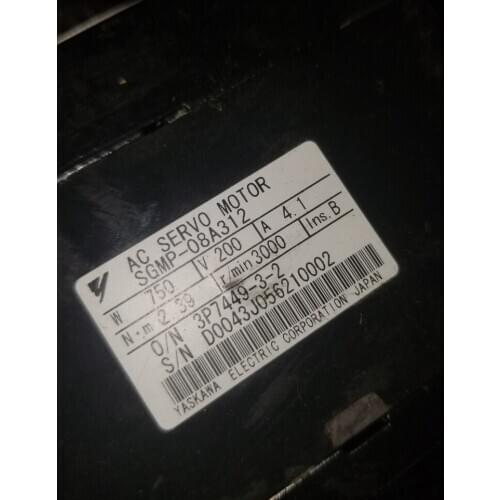 SGMP-08A312 servo motor , used one, 85% appearance new , good working , free shipping